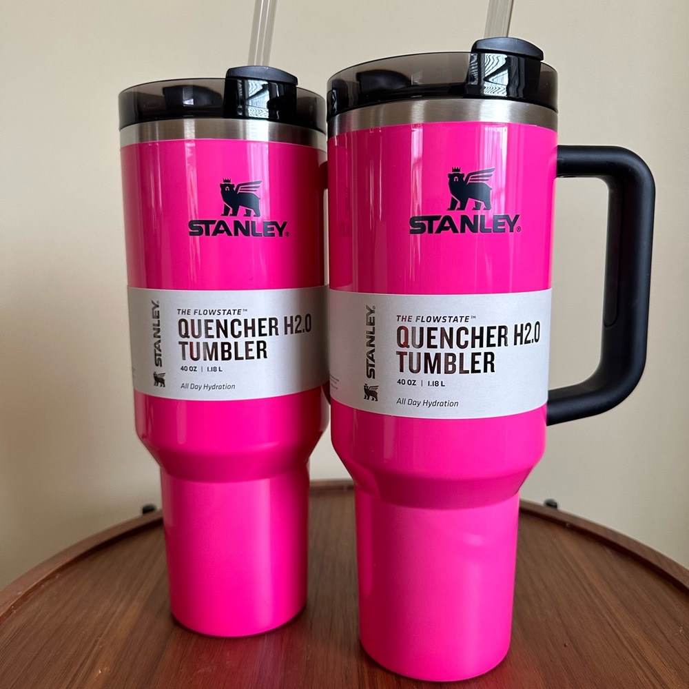 Stanley Neon Pink 40 ounce oz Tumbler Cup